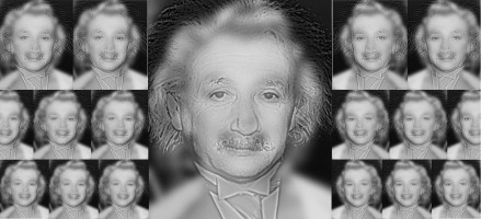 Weer een optische illusie, zie jij Albert Einstein of Marilyn ...