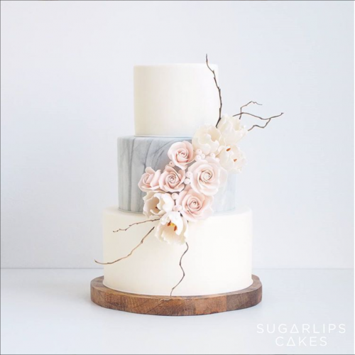 Marble bruidstaart door Sugarlips Cakes